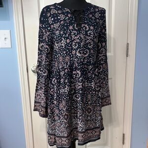 Altar'd State Navy and Pink Floral Dress